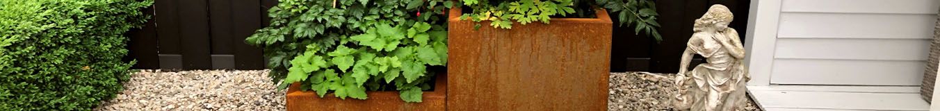 Laiptiniai corten plieno lauko vazonai Laiptiniai corten plieno lauko vazonai