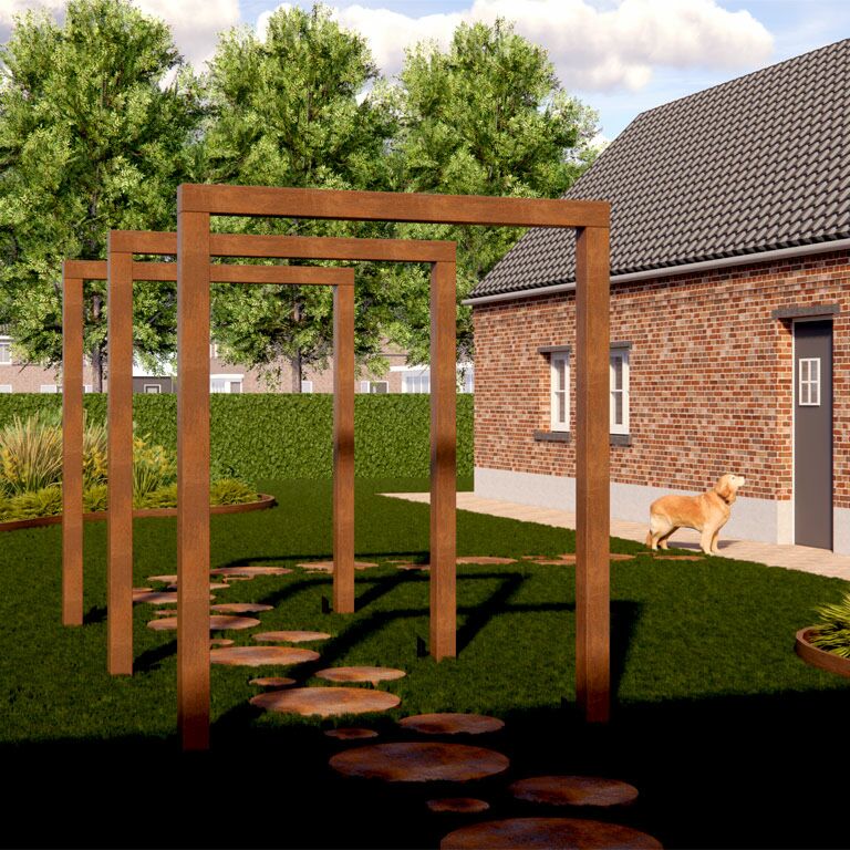 Corten plieno pergola tiesus 200 cm
