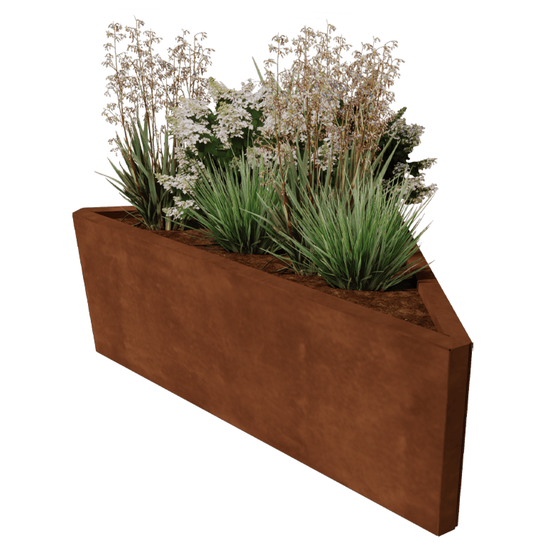 Corten plieno lauko vazonas Alaska lygiakraščiai 112 cm
