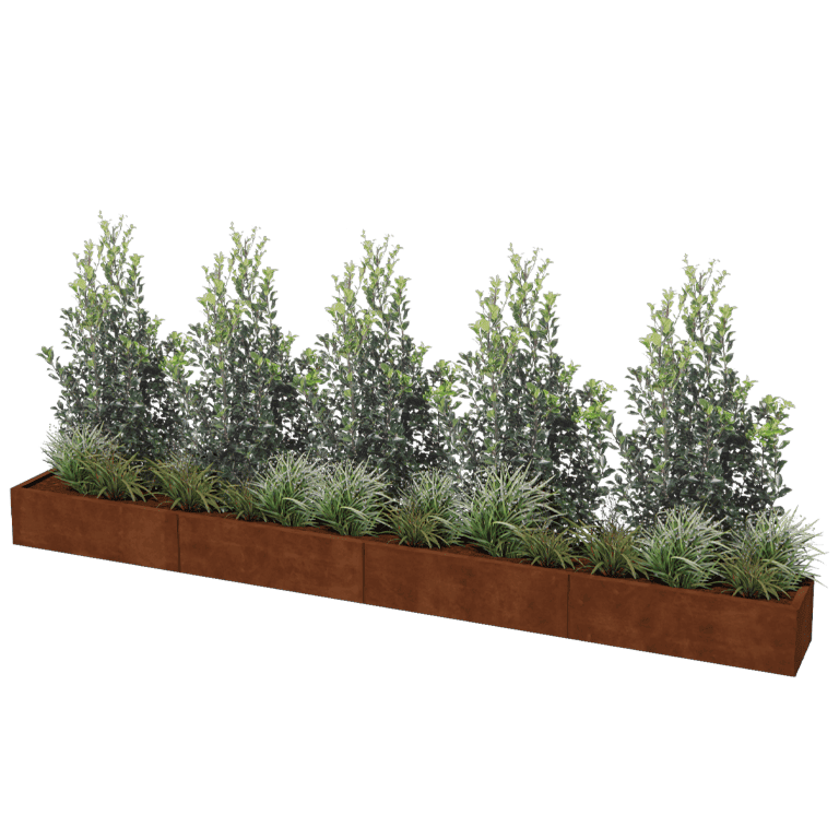Corten plieno lauko vazonas Texas xxl 400 x 40 cm