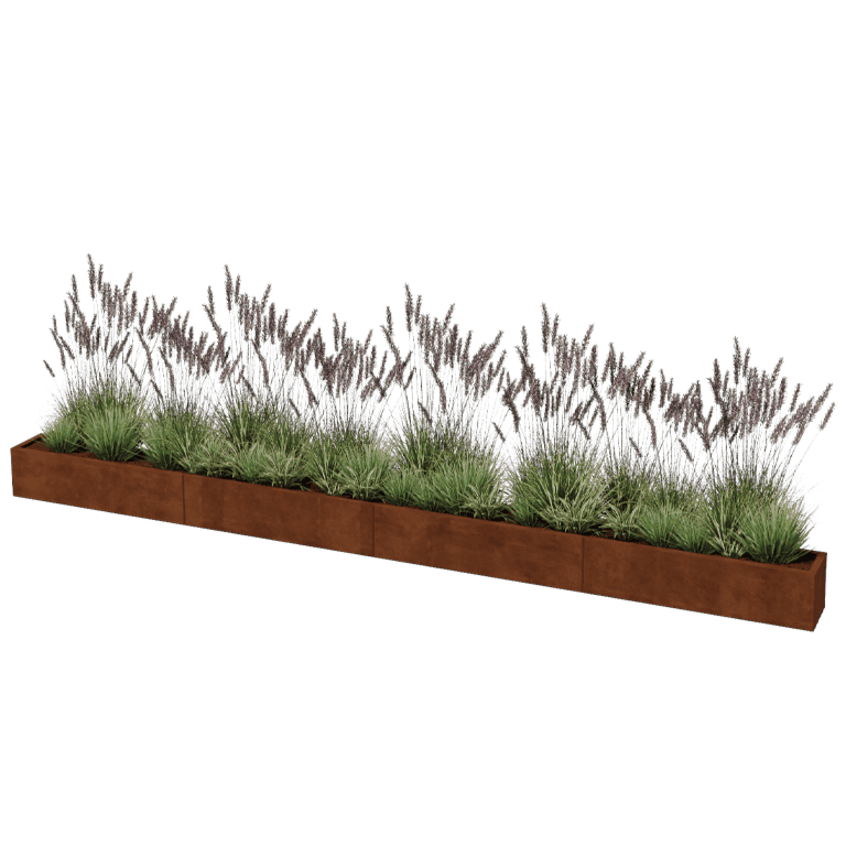 Corten plieno lauko vazonas Texas xxl 480 x 30 cm