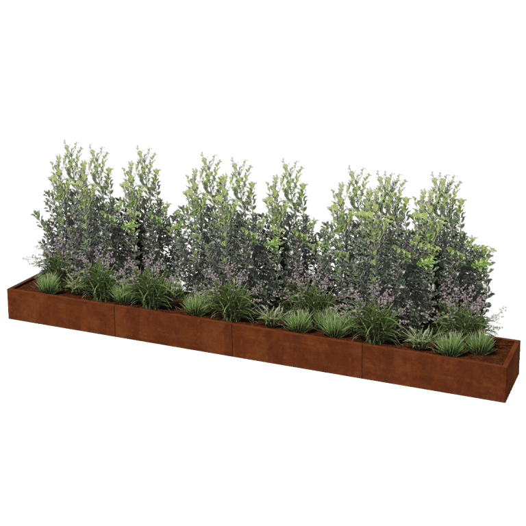 Corten plieno lauko vazonas Texas xxl 480 x 60 cm