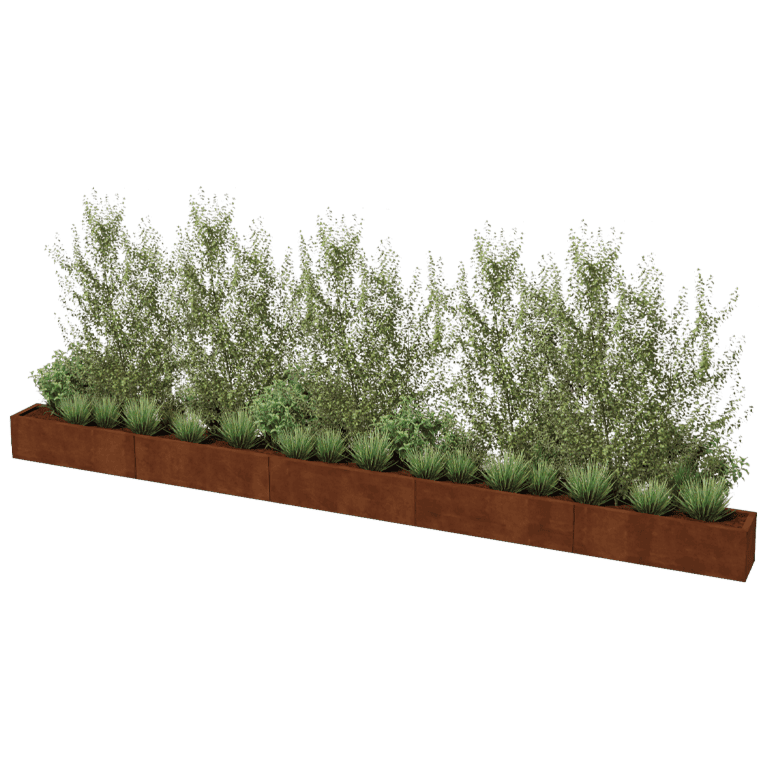 Corten plieno lauko vazonas Texas xxl 500 x 30 cm