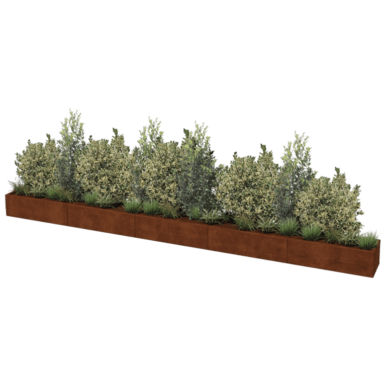 Corten plieno lauko vazonas Texas xxl 500 x 40 cm