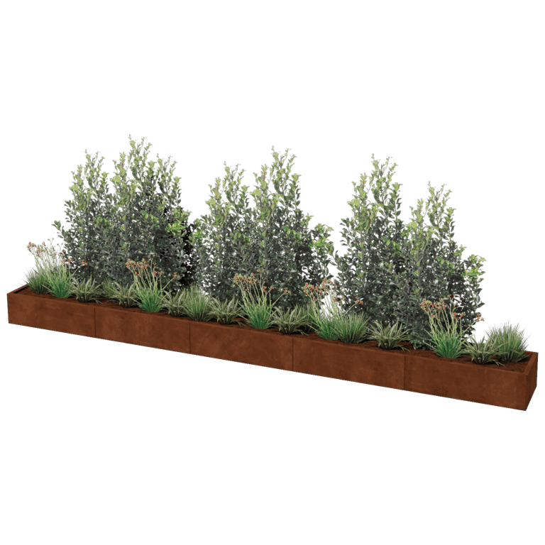 Corten plieno lauko vazonas Texas xxl 500 x 50 cm