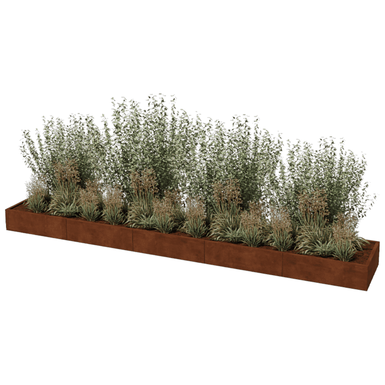 Corten plieno lauko vazonas Texas xxl 500 x 80 cm