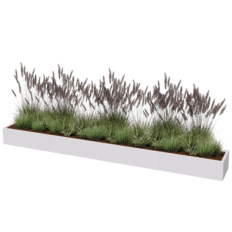 Milteliniu būdu dengtas plieninis lauko vazonas Texas xxl 400 x 50 cm