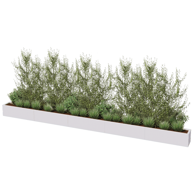 Milteliniu būdu dengtas plieninis lauko vazonas Texas xxl 500 x 30 cm