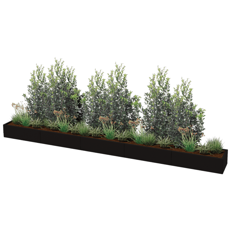 Milteliniu būdu dengtas plieninis lauko vazonas Texas xxl 500 x 50 cm