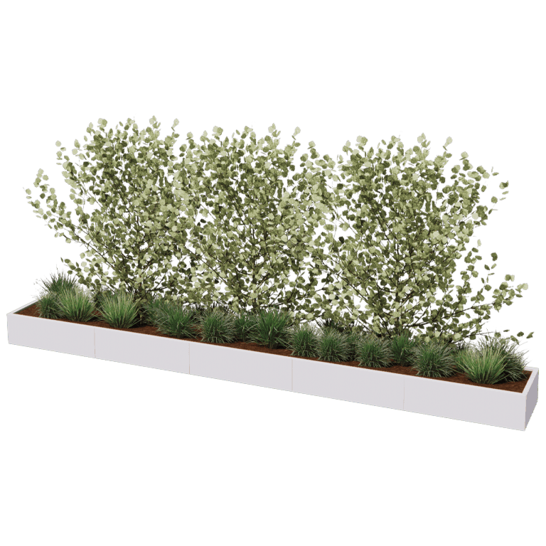Milteliniu būdu dengtas plieninis lauko vazonas Texas xxl 500 x 60 cm