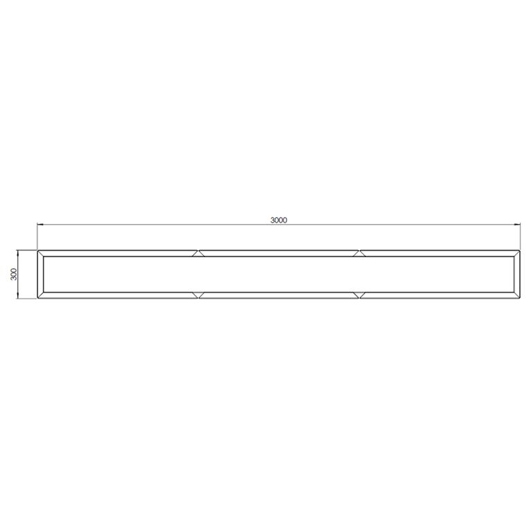 Milteliniu būdu dengtas plieninis lauko vazonas Texas xxl 300 x 30 cm