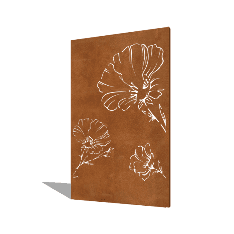 Corten plieno sodo plokštė aguona 120 x 6 x 190 cm