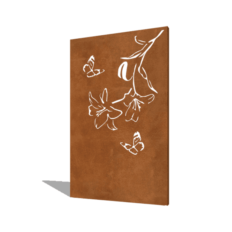 Corten plieno sodo plokštė lelija 120 x 6 x 190 cm