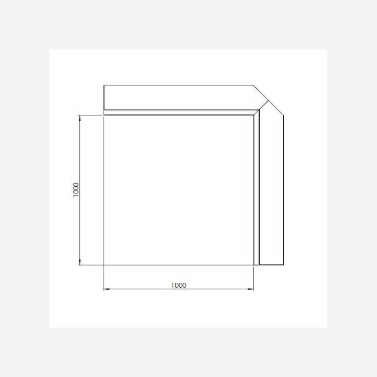 Corten plieno atraminė sienelė vidinis kampas 100 x 100 cm (aukštis 50 cm)
