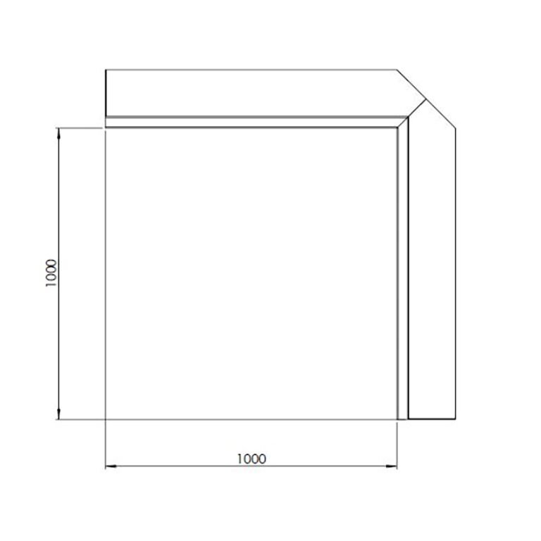 Corten plieno atraminė sienelė vidinis kampas 100 x 100 cm (aukštis 30 cm)