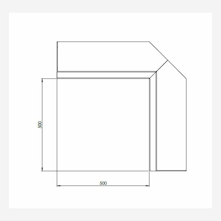 Corten plieno atraminė sienelė vidinis kampas 50 x 50 cm (aukštis 50 cm)