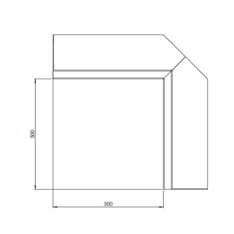 Corten plieno atraminė sienelė vidinis kampas 50 x 50 cm (aukštis 60 cm)