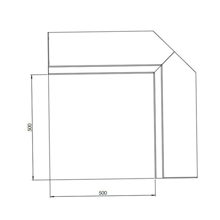 Corten plieno atraminė sienelė vidinis kampas 50 x 50 cm (aukštis 30 cm)