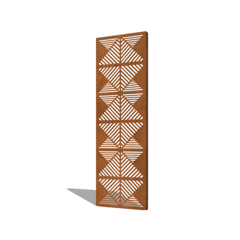 Corten plieno sodo plokštė linijos kompozicija 2 60 x 6 x 190 cm