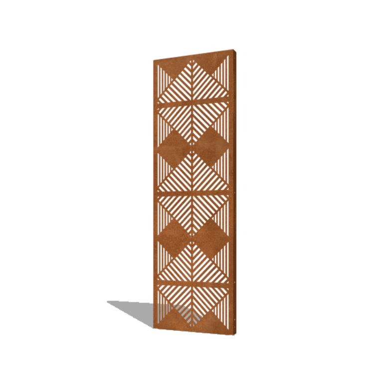 Corten plieno sodo plokštė linijos kompozicija 3 60 x 6 x 190 cm