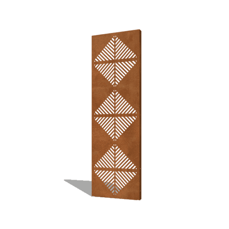 Corten plieno sodo plokštė linijos kompozicija 4 60 x 6 x 190 cm