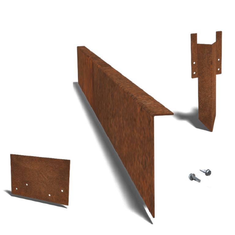 Corten plieno sodo apvadai kampu 12 cm komplektas 24 metrams