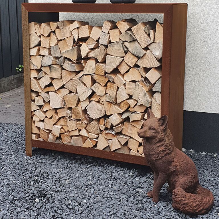 Corten plieninė malkinė Indiana 100 x 100 x 40 cm