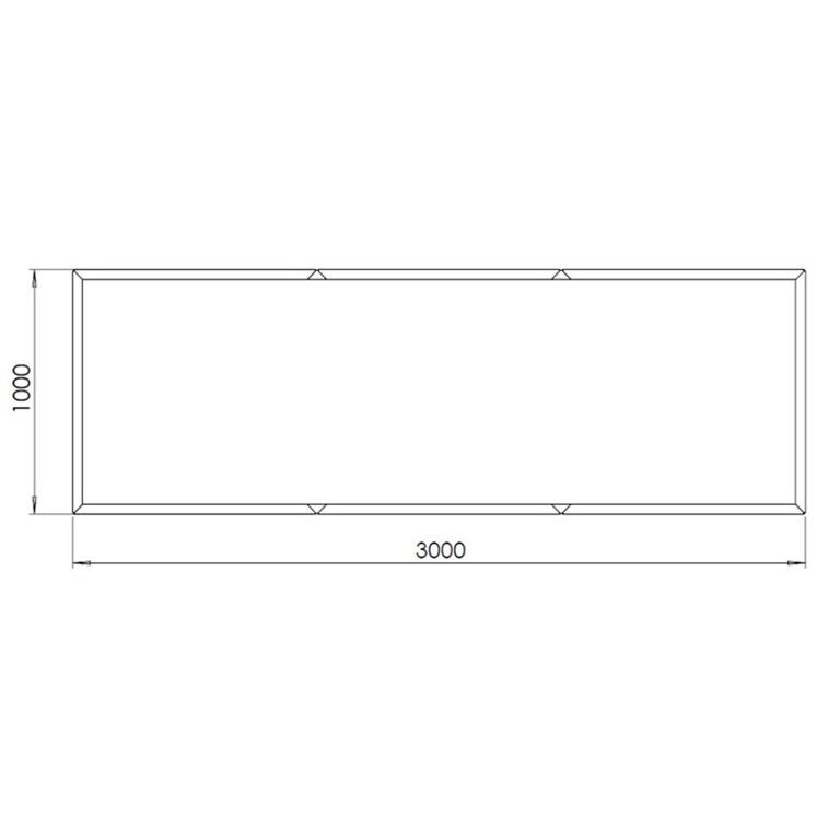 Milteliniu būdu dengtas plieninis lauko vazonas Texas xxl 300 x 100 cm