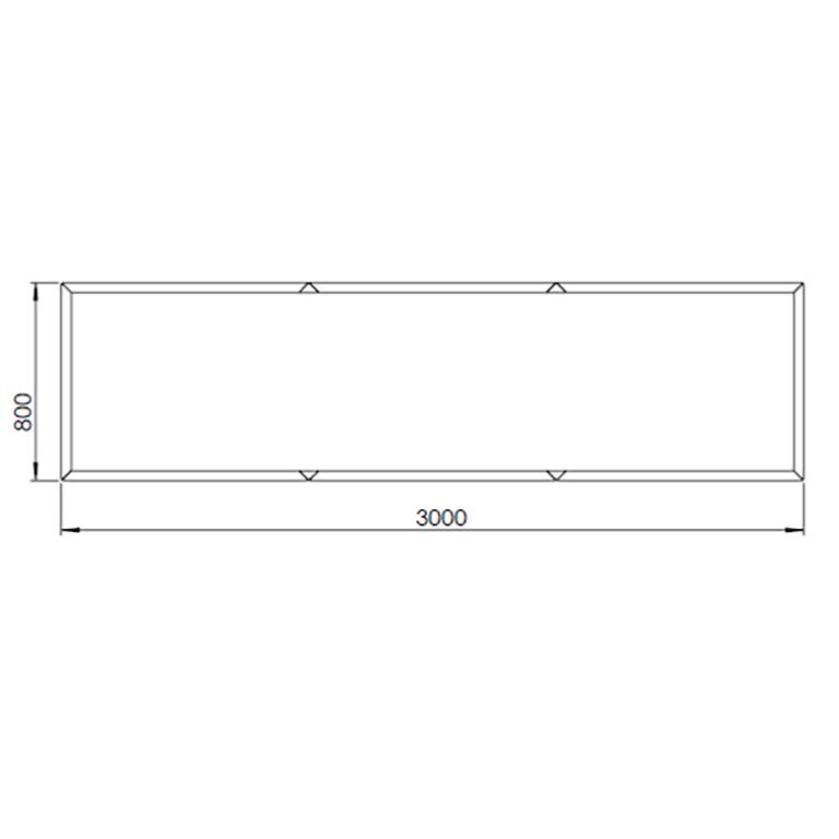 Milteliniu būdu dengtas plieninis lauko vazonas Texas xxl 300 x 80 cm