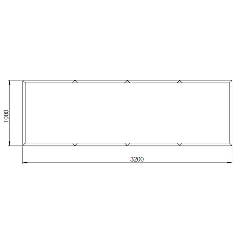 Milteliniu būdu dengtas plieninis lauko vazonas Texas xxl 320 x 100 cm