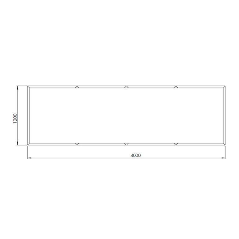 Milteliniu būdu dengtas plieninis lauko vazonas Teksasas xxl 400 x 120 cm