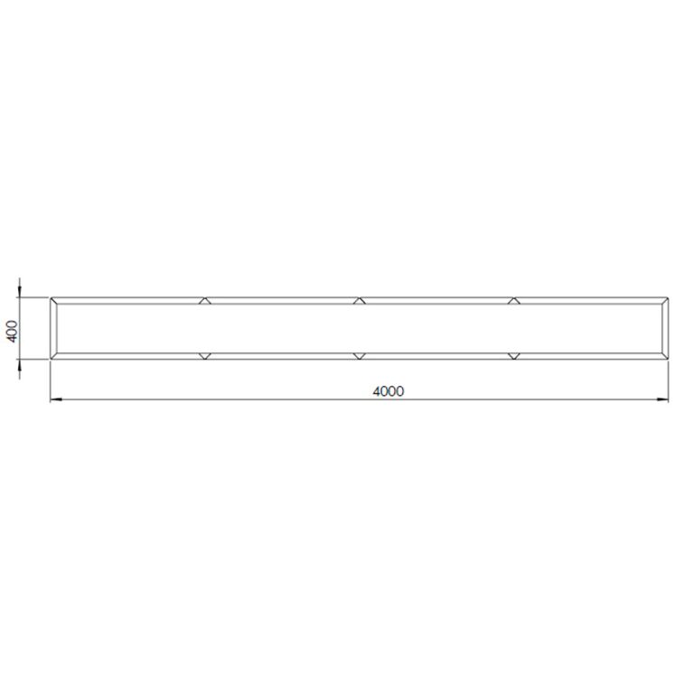 Milteliniu būdu dengtas plieninis lauko vazonas Teksasas xxl 400 x 40 cm