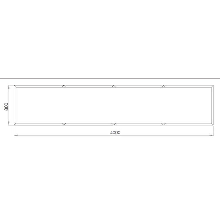 Milteliniu būdu dengtas plieninis lauko vazonas Texas xxl 400 x 80 cm