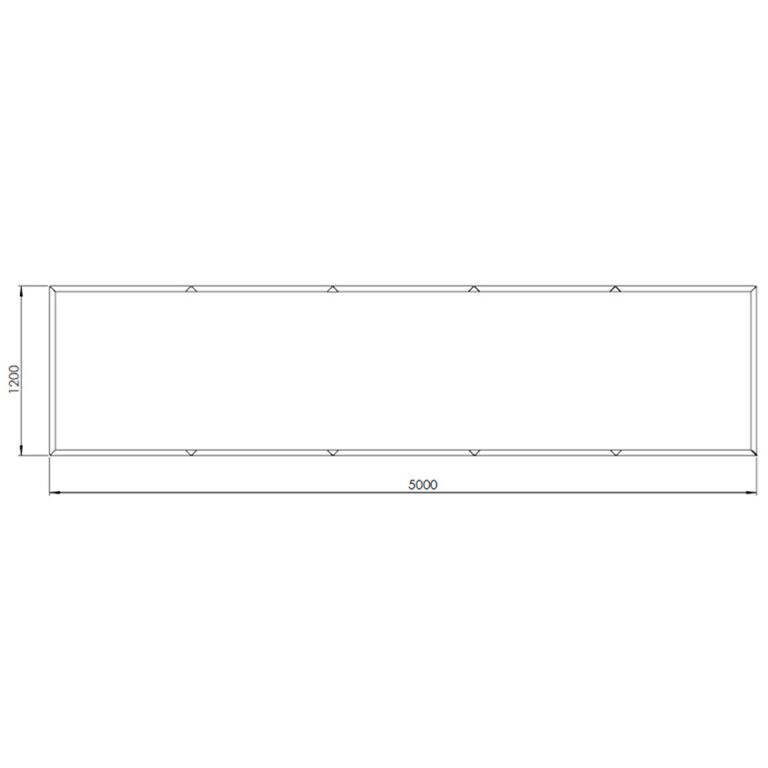 Milteliniu būdu dengtas plieninis lauko vazonas Teksasas xxl 500 x 120 cm