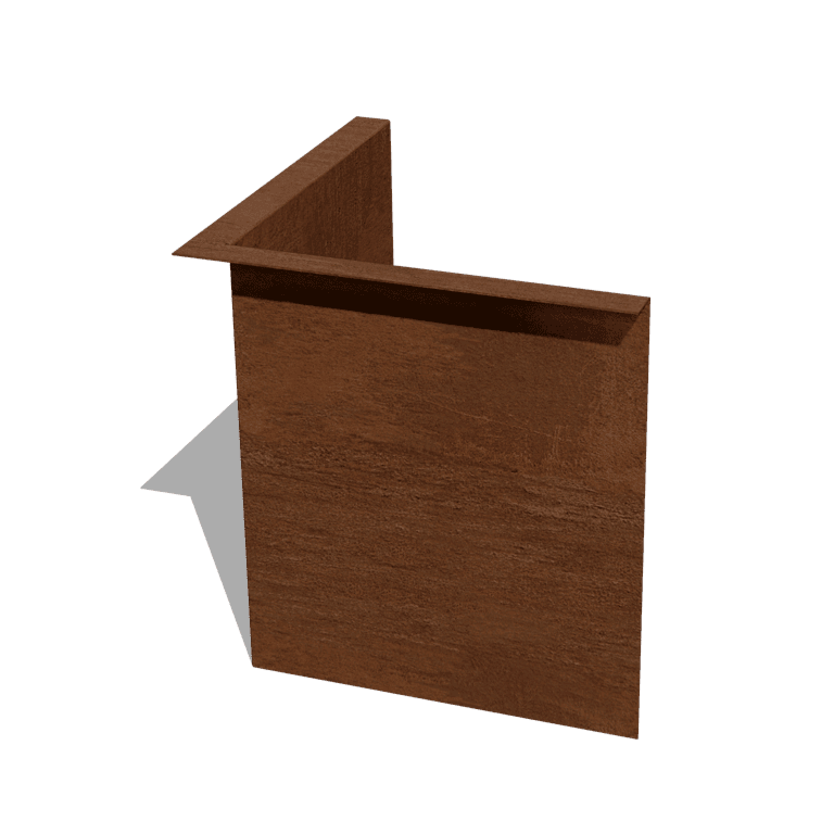 Corten plieno sodo apvadai kampu 34 cm vidinis kampas