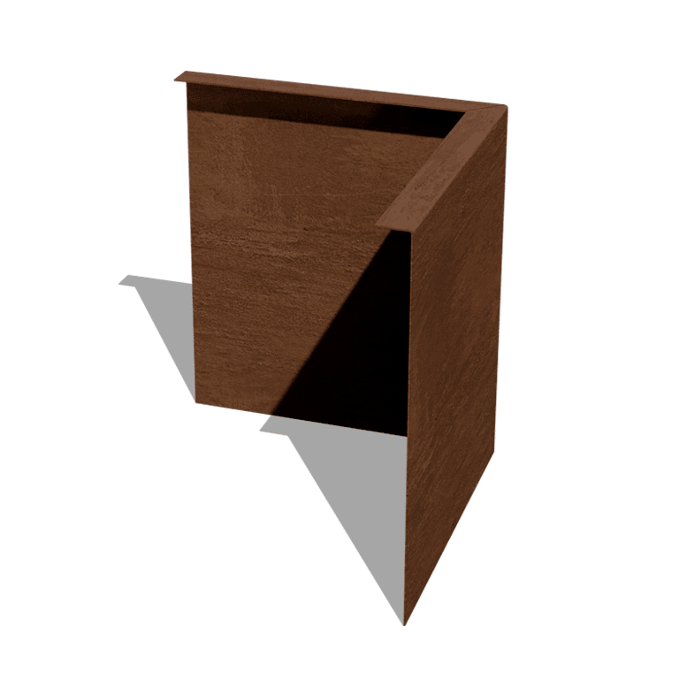 Corten plieno sodo apvadai kampu 34 cm išorinis kampas