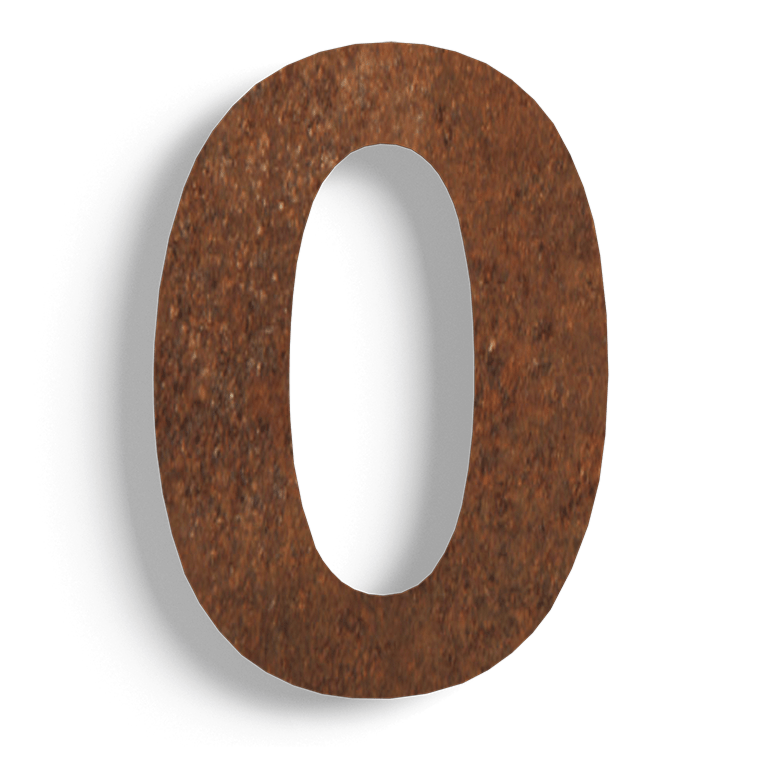 Corten plieno namo numeris 0-30 cm