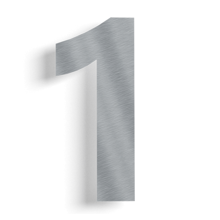 Nerūdijančio plieno namo numeris 1 - 30 cm