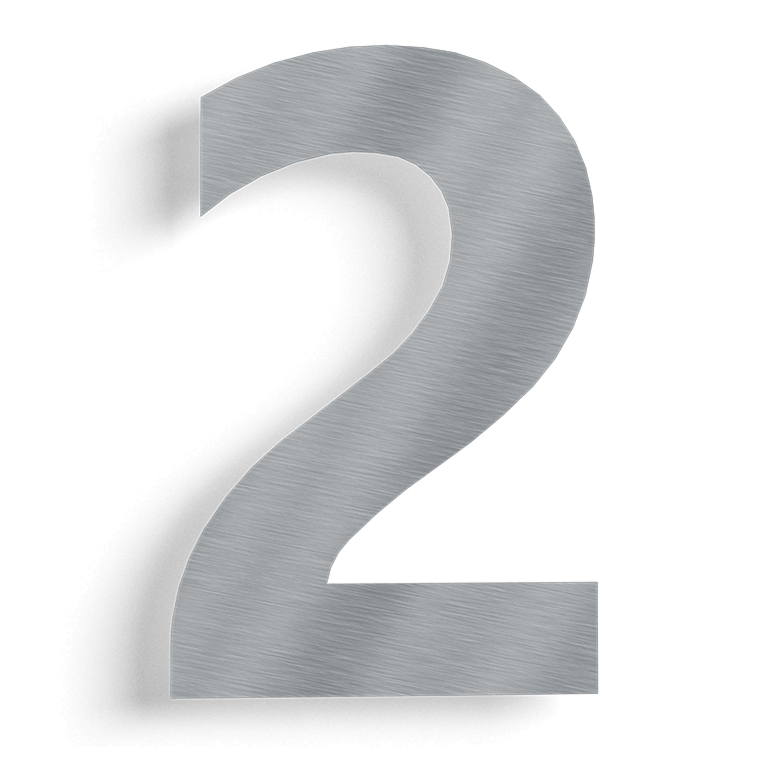 Nerūdijančio plieno namo numeris 2 - 15 cm