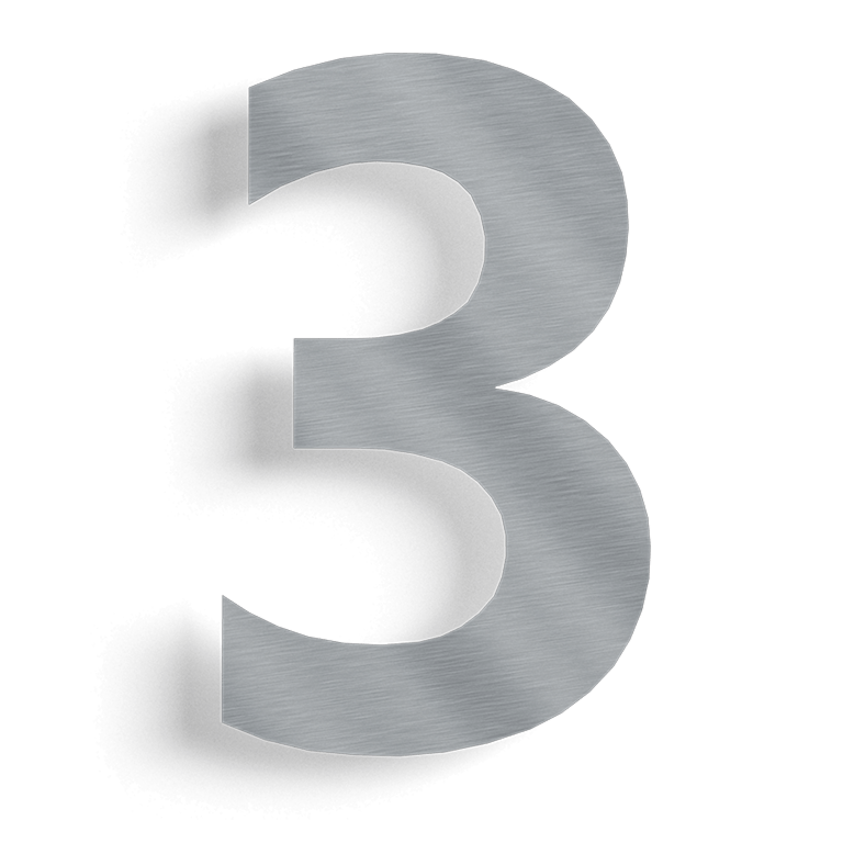 Nerūdijančio plieno namo numeris 3 - 50 cm