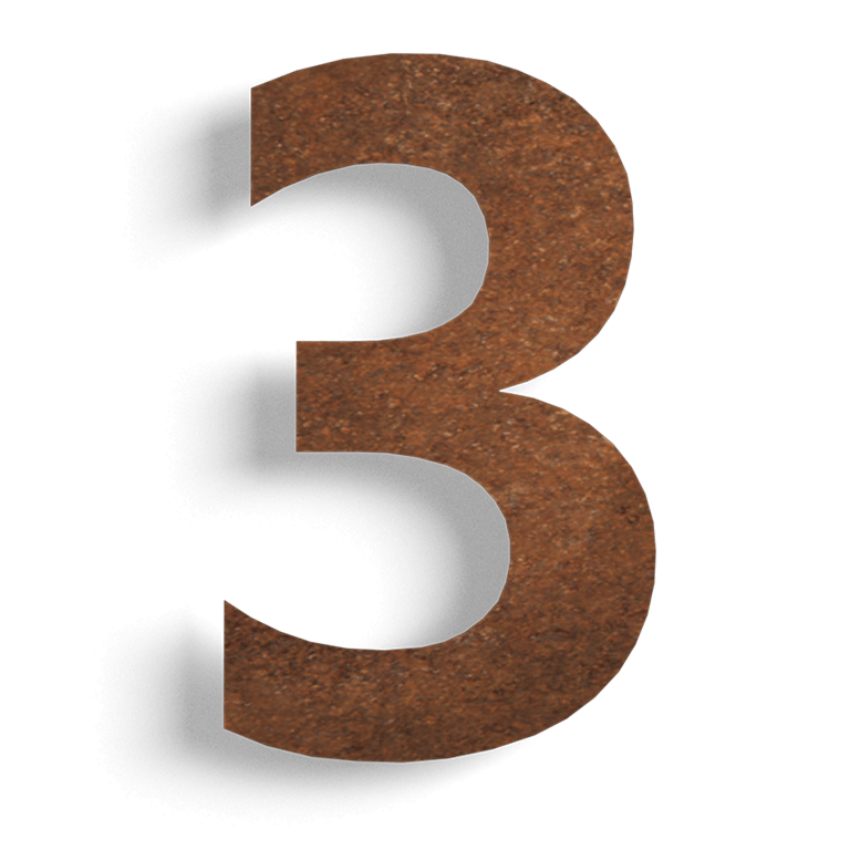 Corten plieno namo numeris 3 - 80 cm