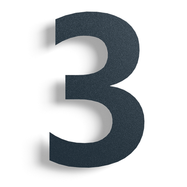 Nerūdijančio plieno namo numeris Juodos spalvos 3 - 15 cm