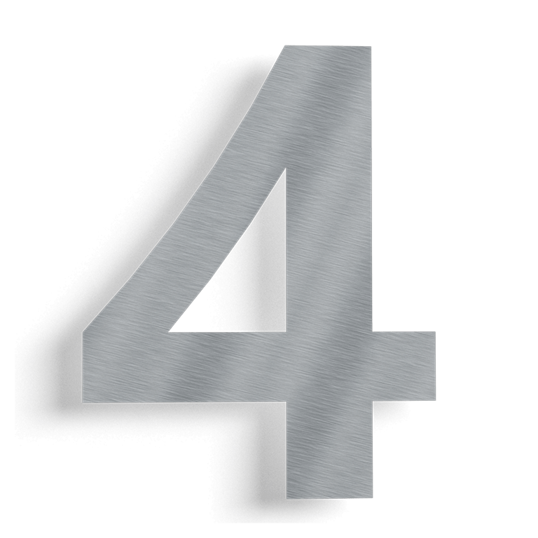 Nerūdijančio plieno namo numeris 4 - 15 cm