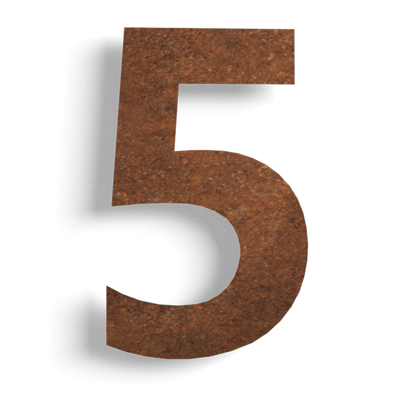 Corten plieno namo numeris 5 - 50 cm