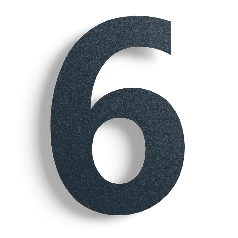 Nerūdijančio plieno namo numeris Juodos spalvos 6 - 30 cm