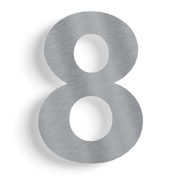 Nerūdijančio plieno namo numeris 8 - 50 cm