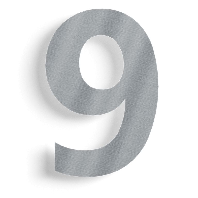 Nerūdijančio plieno namo numeris 9 - 80 cm