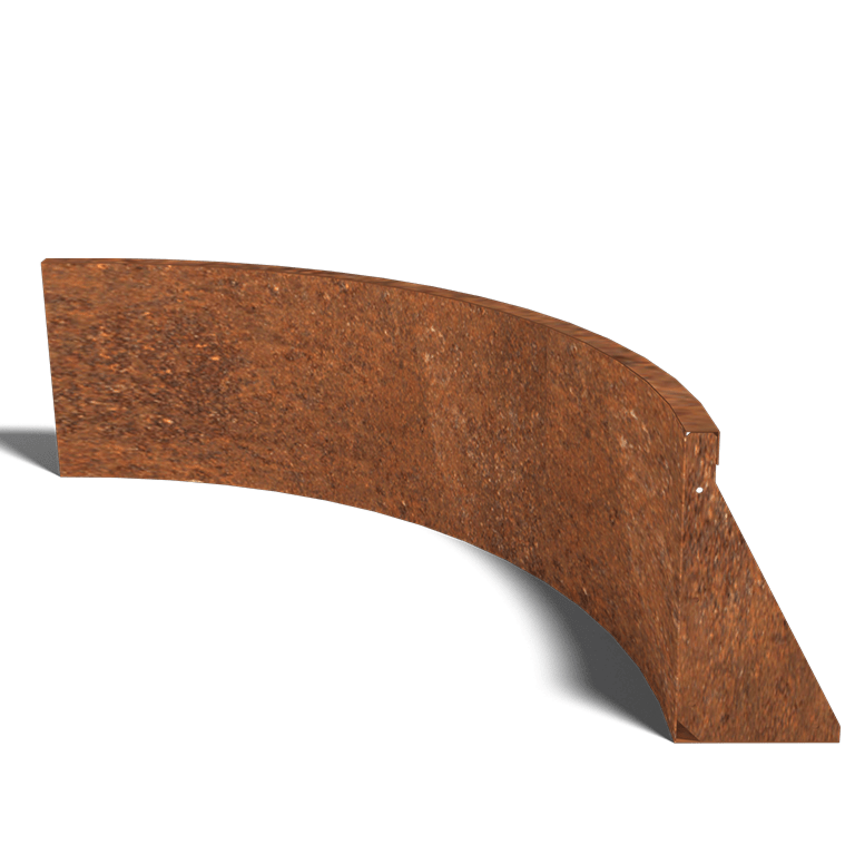 Corten plieno atraminė sienelė vidinis išlinkis 100 x 100 cm (aukštis 40 cm)