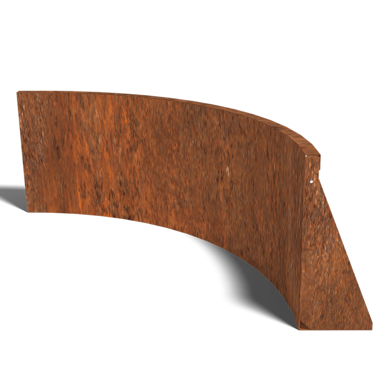 Corten plieno atraminė sienelė vidinis išlinkis 100 x 100 cm (aukštis 50 cm)