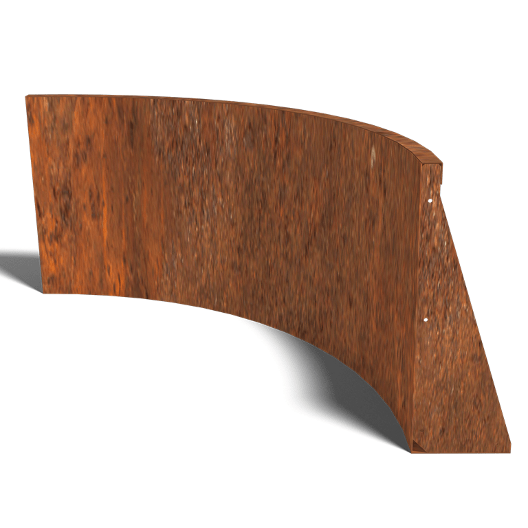 Corten plieno atraminė sienelė vidinis išlinkis 100 x 100 cm (aukštis 60 cm)
